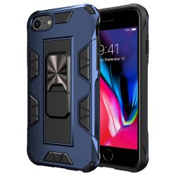 iPhone SE 2020 / 8 / 7 Military Grade Armor Protection Stand Magnetic Feature Case (Navy Blue)